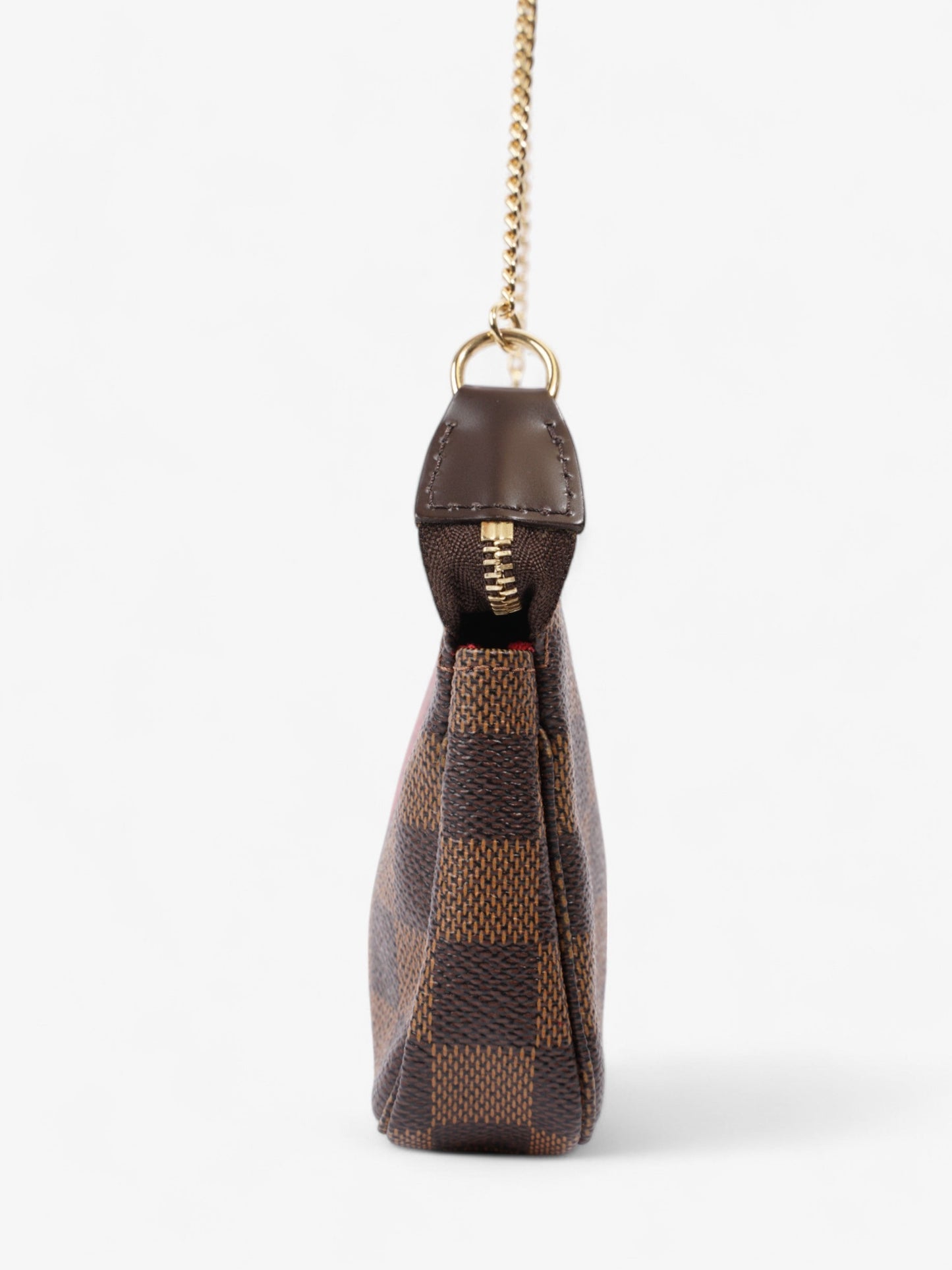 Louis Vuitton Pochette Accessoires Damier Ebene / Red Coated Canvas Mini