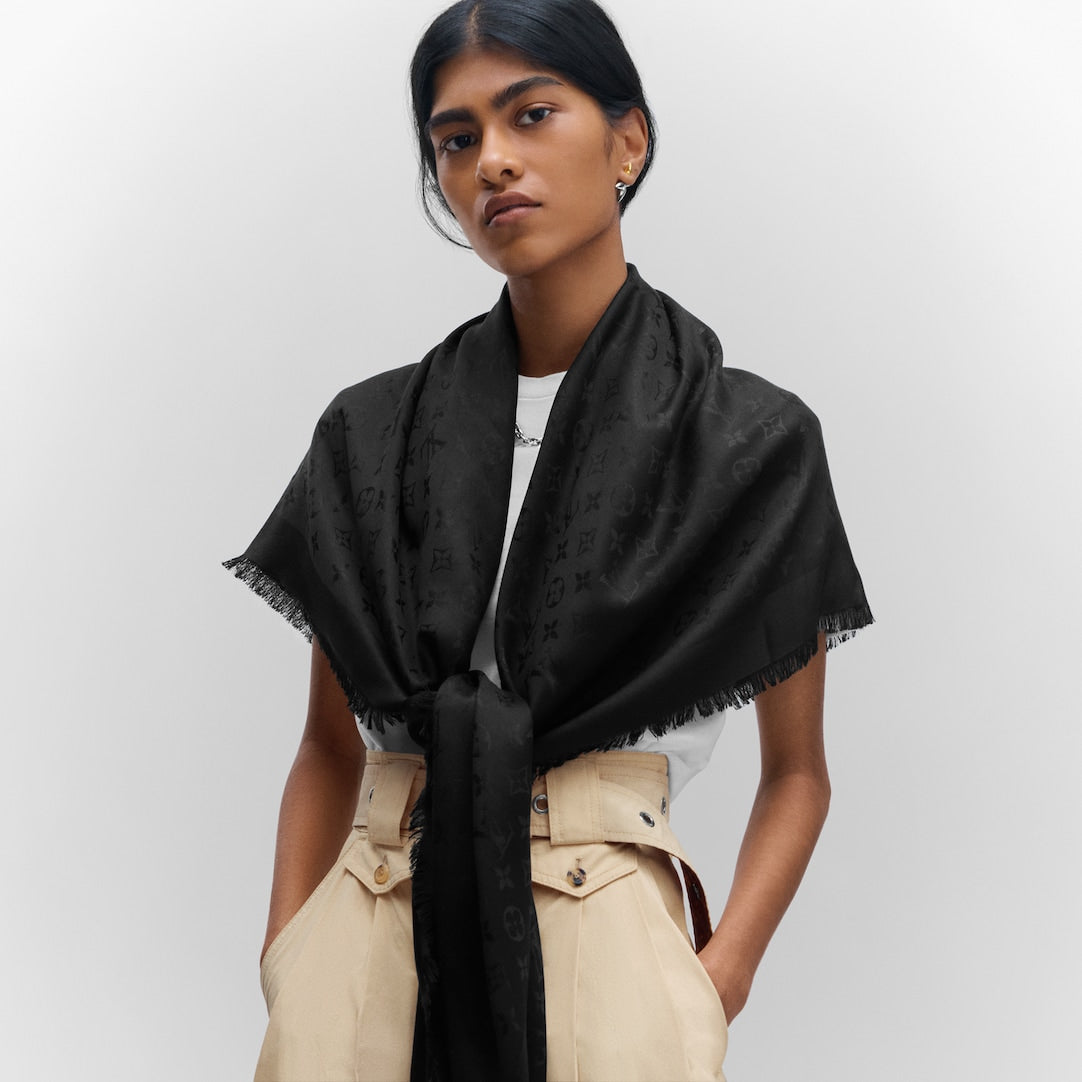 Louis Vuitton Black Monogram Shawl