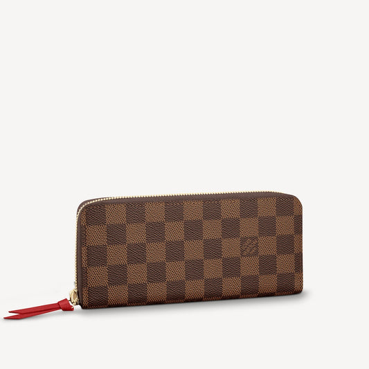 Louis Vuitton Clémence Wallet in Red Damier Ebene