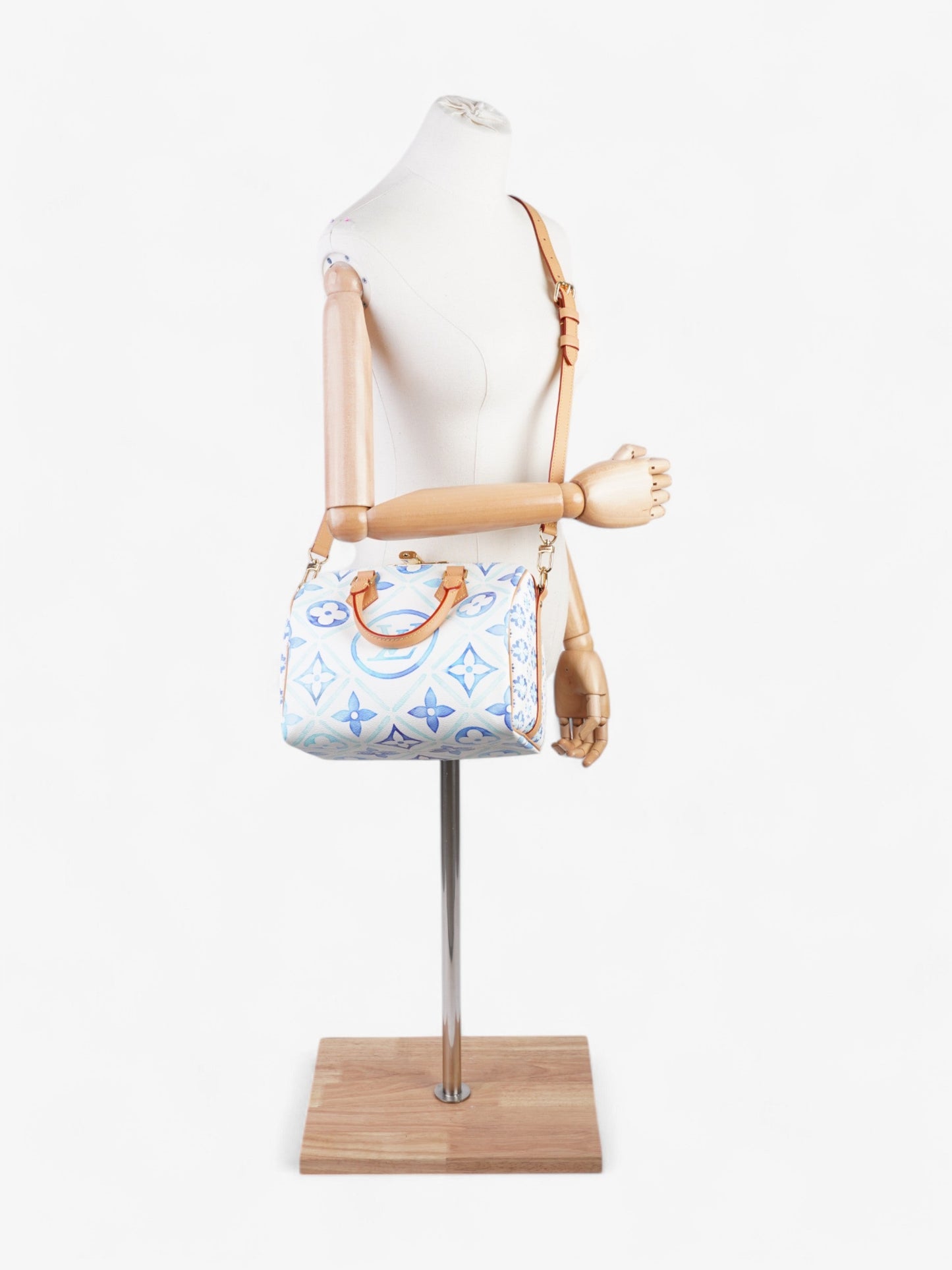 Louis Vuitton LV By The Pool Speedy Bandoulière Lagoon Blue / White Coated Canvas 25