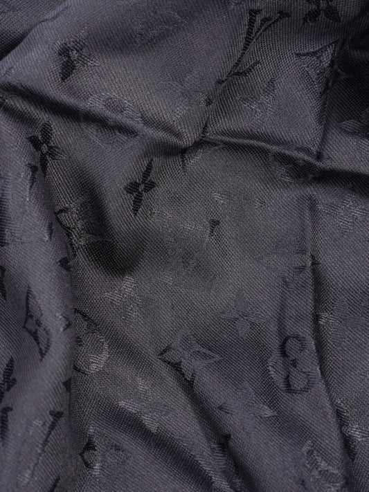 Louis Vuitton Monogram Shine scarf Black Silk 139cm x 139cm