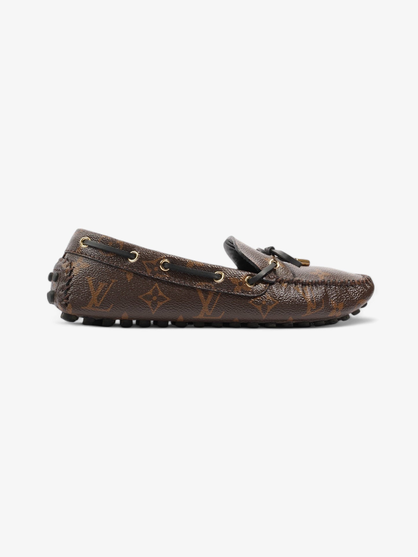 Louis Vuitton Gloria Flat Loafers Brown Monogram Leather EU 37.5 UK 4.5