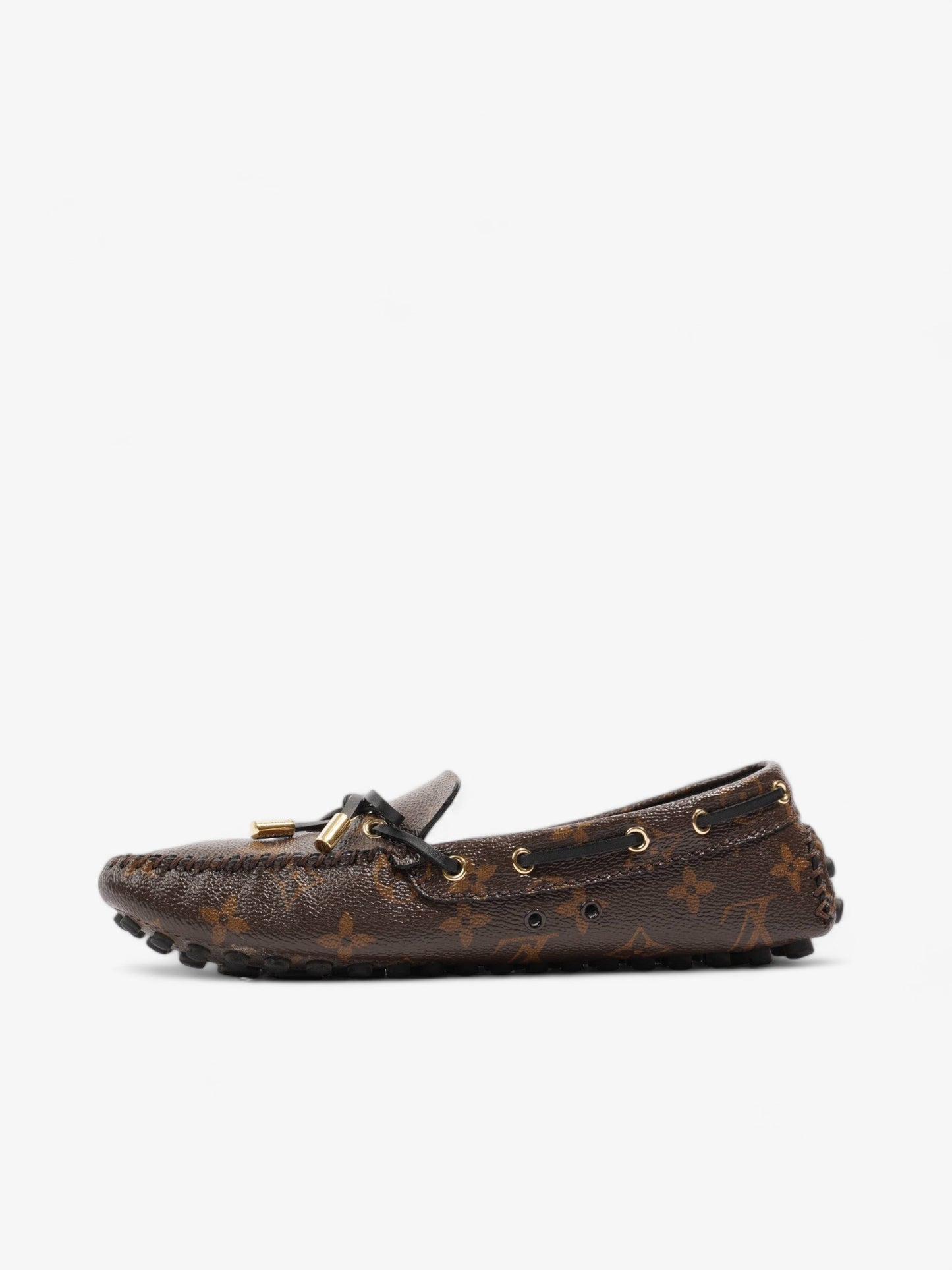 Louis Vuitton Gloria Flat Loafers Brown Monogram Leather EU 37.5 UK 4.5