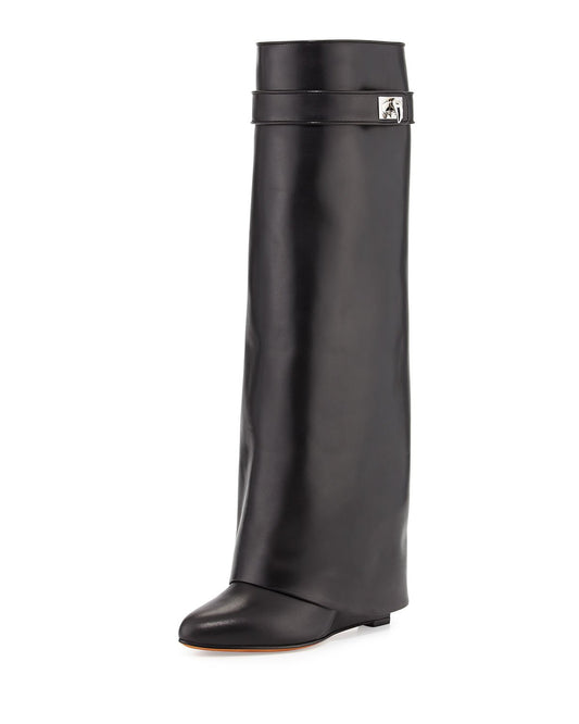 GIVENCHY SHARK LOCK KNEE-HIGH BOOTS