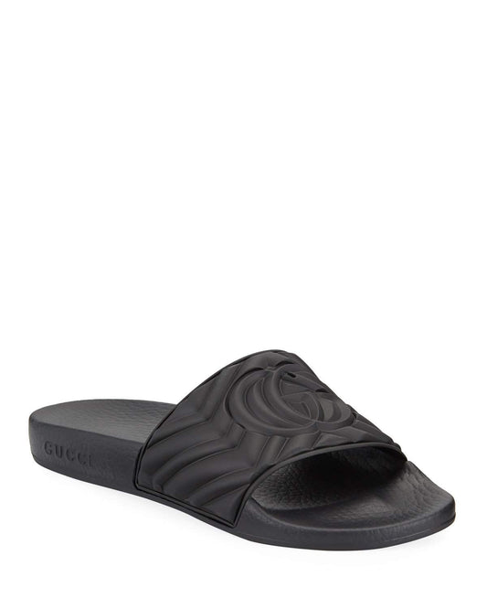 GUCCI DOUBLE G MATELASSÈ SLIDES