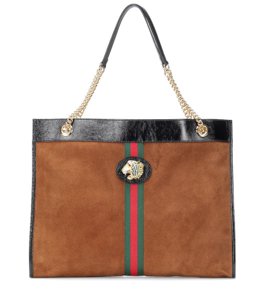 Gucci Large Rajah Suede Tote