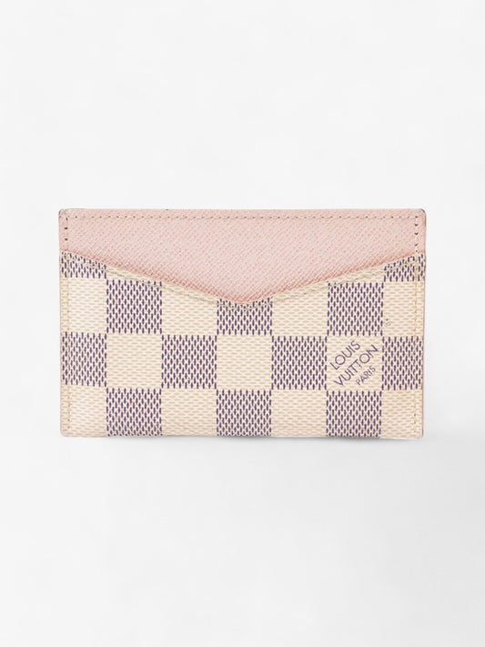 Louis Vuitton Daily Card Holder Damier Azur / Ballerine Pink Coated Canvas