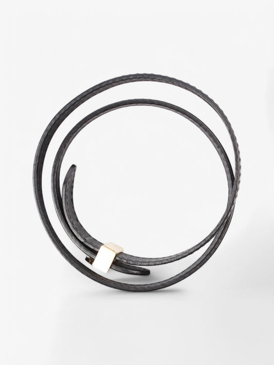Louis Vuitton Wrap Bracelet Black Leather