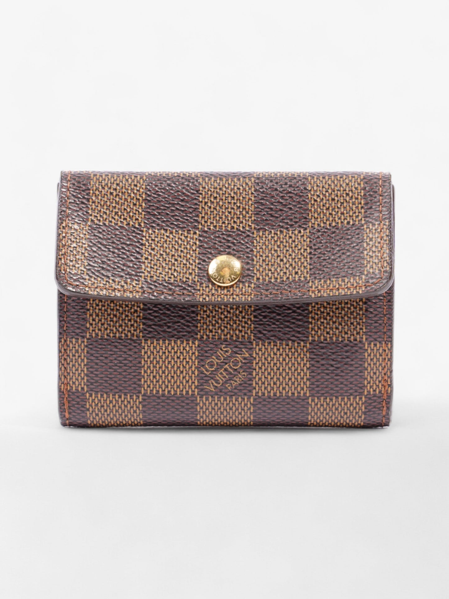 Louis Vuitton Ludlow Coin Case Wallet Damier Ebene / Gold Coated Canvas