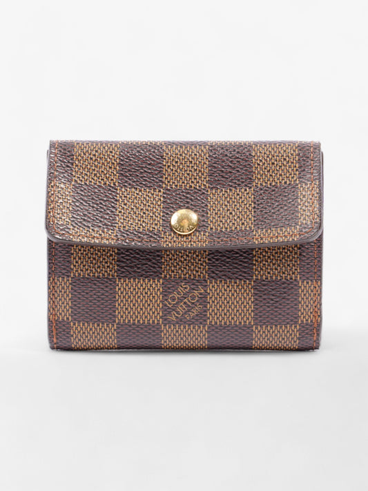 Louis Vuitton Ludlow Coin Case Wallet Damier Ebene / Gold Coated Canvas