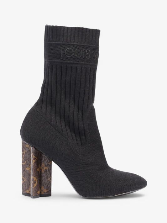 Louis Vuitton Silhouette Ankle Boots 90 Black / Monogram Cotton EU 39 UK 6
