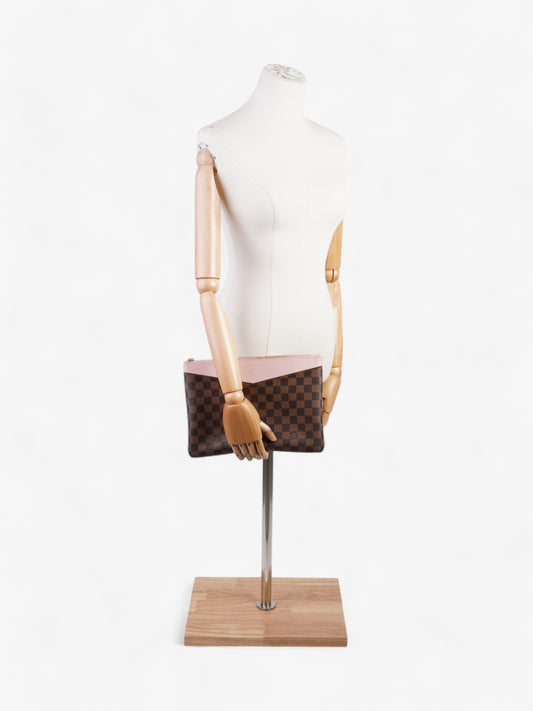 Louis Vuitton Daily Pouch Damier Ebene / Rose Ballerine Canvas