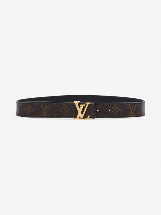 Louis Vuitton LV logo 30MM reversible belt Monogram / Black / Gold Canvas 75cm / 30"