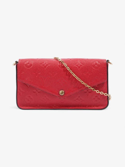 Louis Vuitton Felicie Pochette Monogram Scarlet Red Calfskin Leather