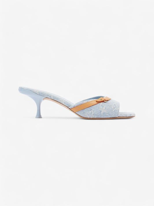 Louis Vuitton Neo Revival Mules Light blue / Beige  Canvas EU 38.5 UK 5.5