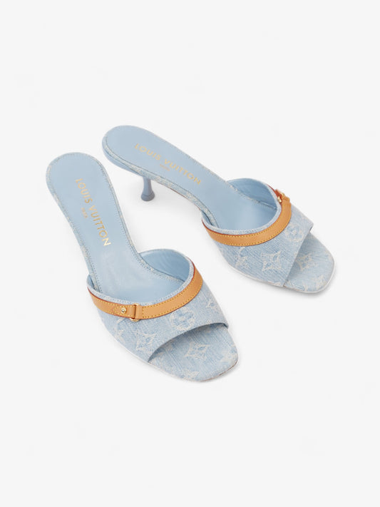Louis Vuitton Neo Revival Mules Light blue / Beige  Canvas EU 38.5 UK 5.5