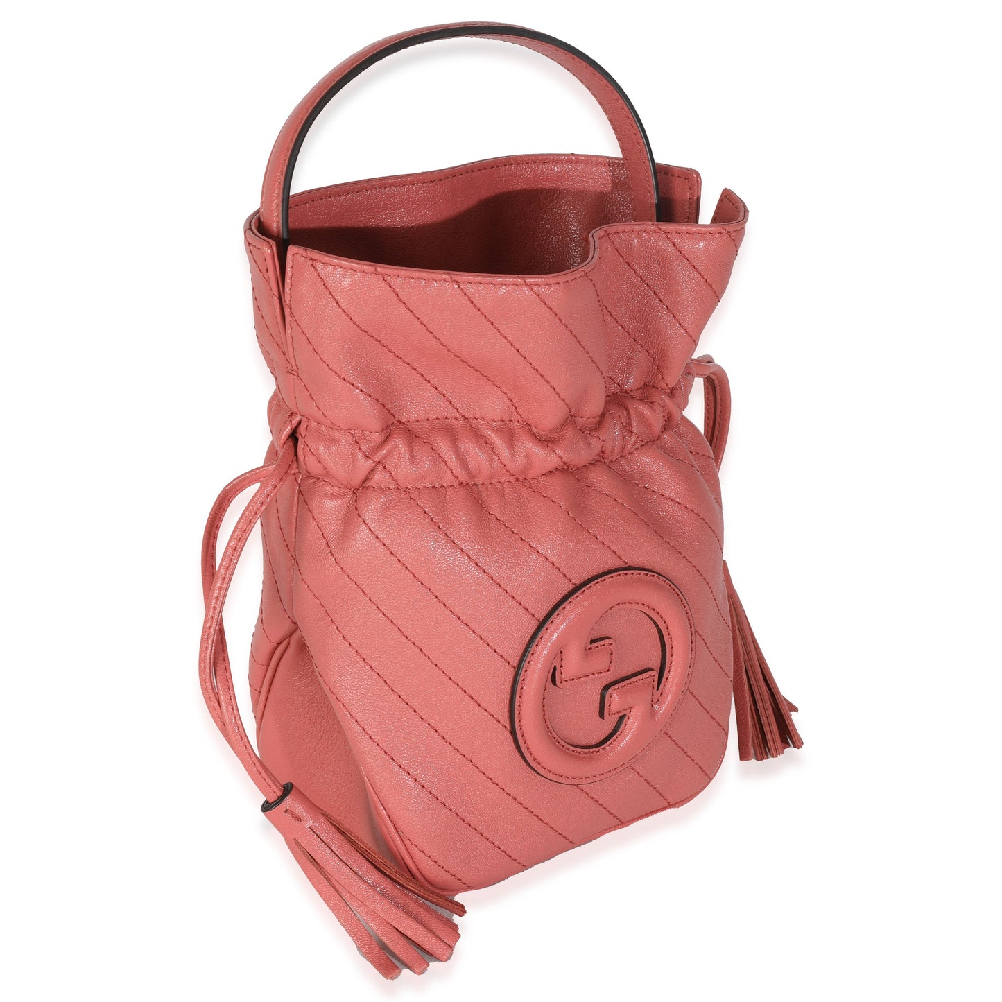 Gucci Pink Calfskin Blondie Bucket Bag