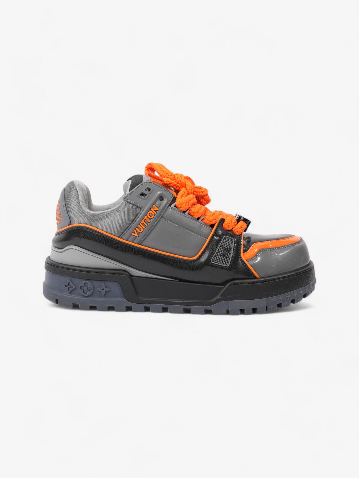 Louis Vuitton LV Maxi Sneakers Grey / Orange / Black Rubber EU 42.5 UK 8.5