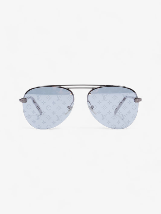 Louis Vuitton Aviator Sunglasses Black Monogram Acetate 140mm