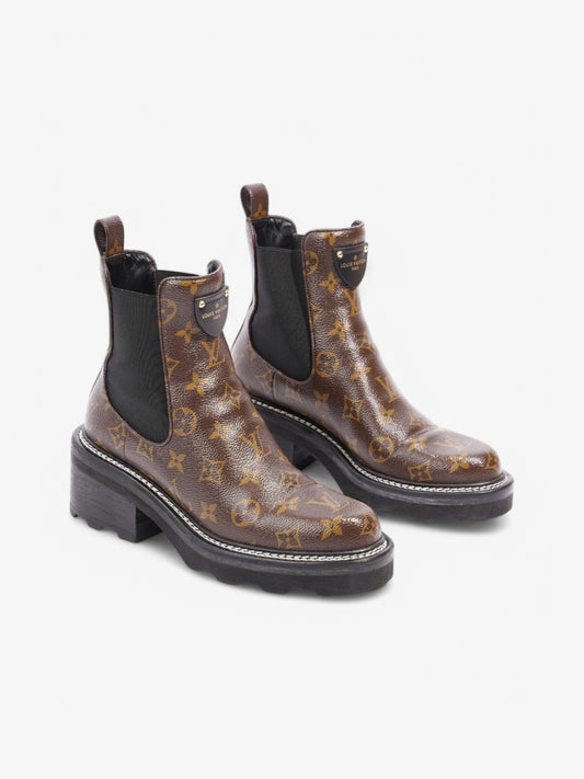 Louis Vuitton Beaubourg Ankle Boots Monogram / Black Coated Canvas EU 38.5 UK 5.5