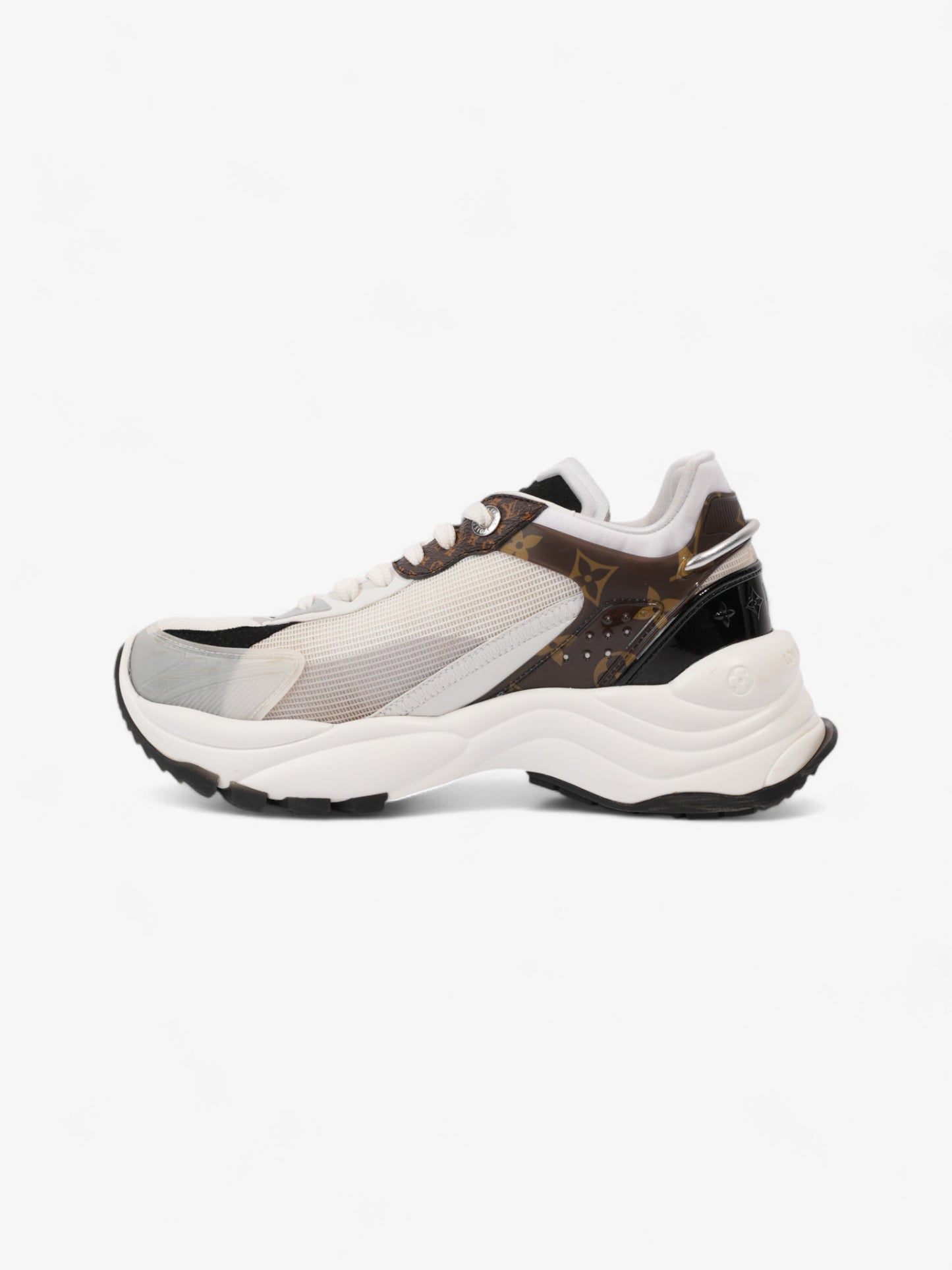 Louis Vuitton Run 55 Sneakers White  / Monogram / Black Mesh EU 38 UK 5