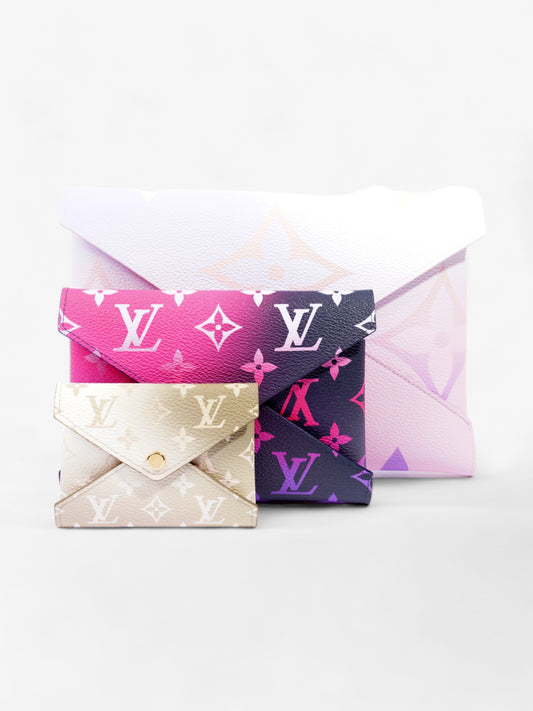 Louis Vuitton Monogram Giant Spring In The City Kirigami Pochette Set Sunset Pastel / Midnight Fuschia and Sunset Khaki Leather