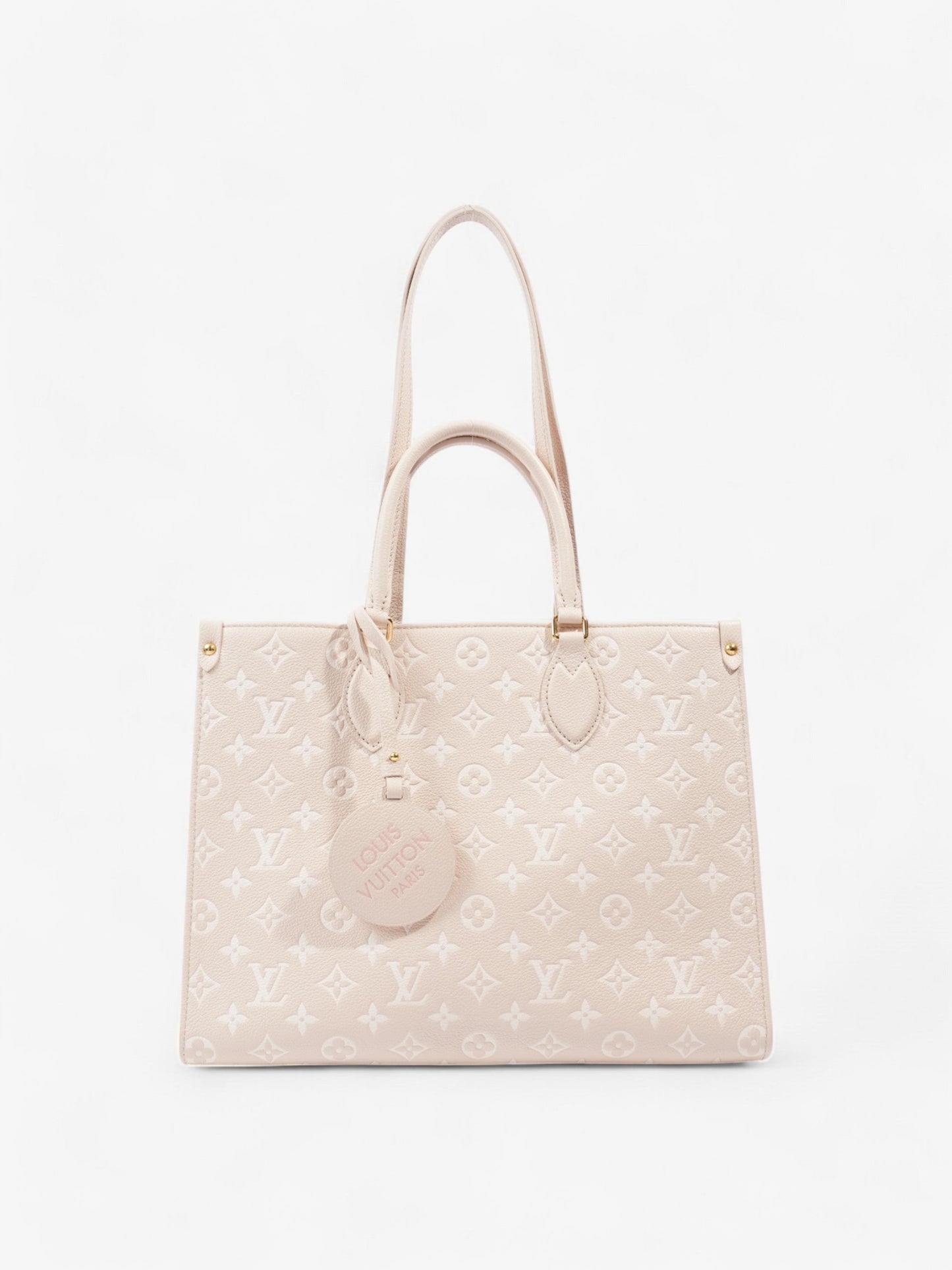 Louis Vuitton OnTheGo Rose Beige  / Monogram Empriente / Yellow Empreinte Leather MM