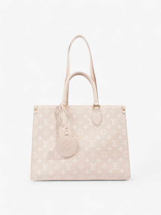 Louis Vuitton OnTheGo Rose Beige  / Monogram Empriente / Yellow Empreinte Leather MM
