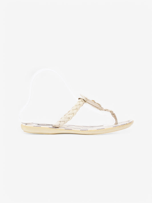 Louis Vuitton Flip Flops Damier Azur Leather EU 38 UK 5