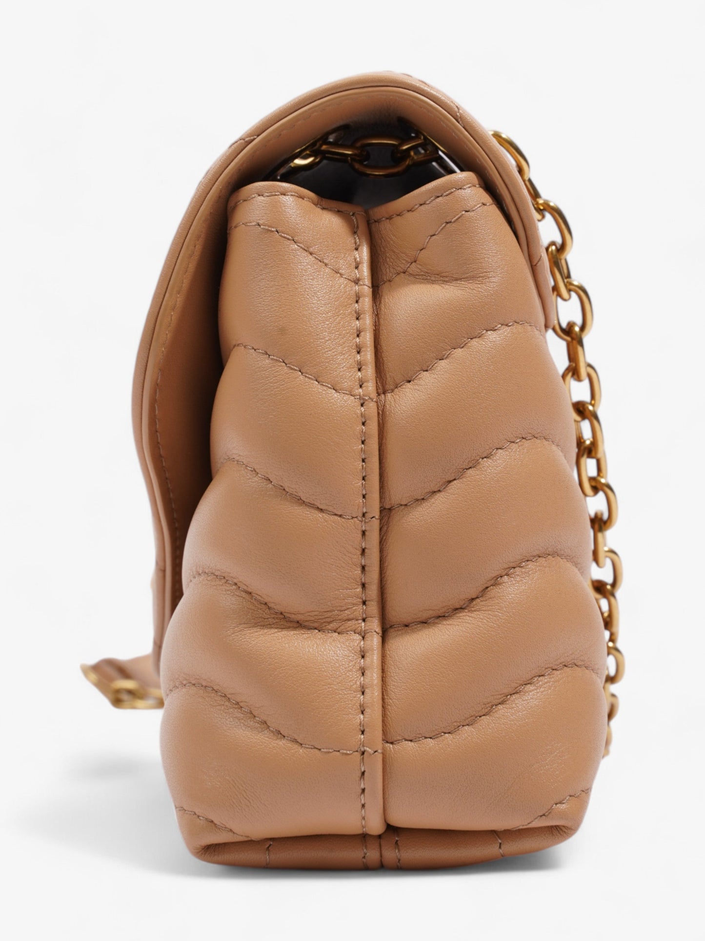Louis Vuitton New Wave Chain Bag Dark Beige Calfskin Leather MM