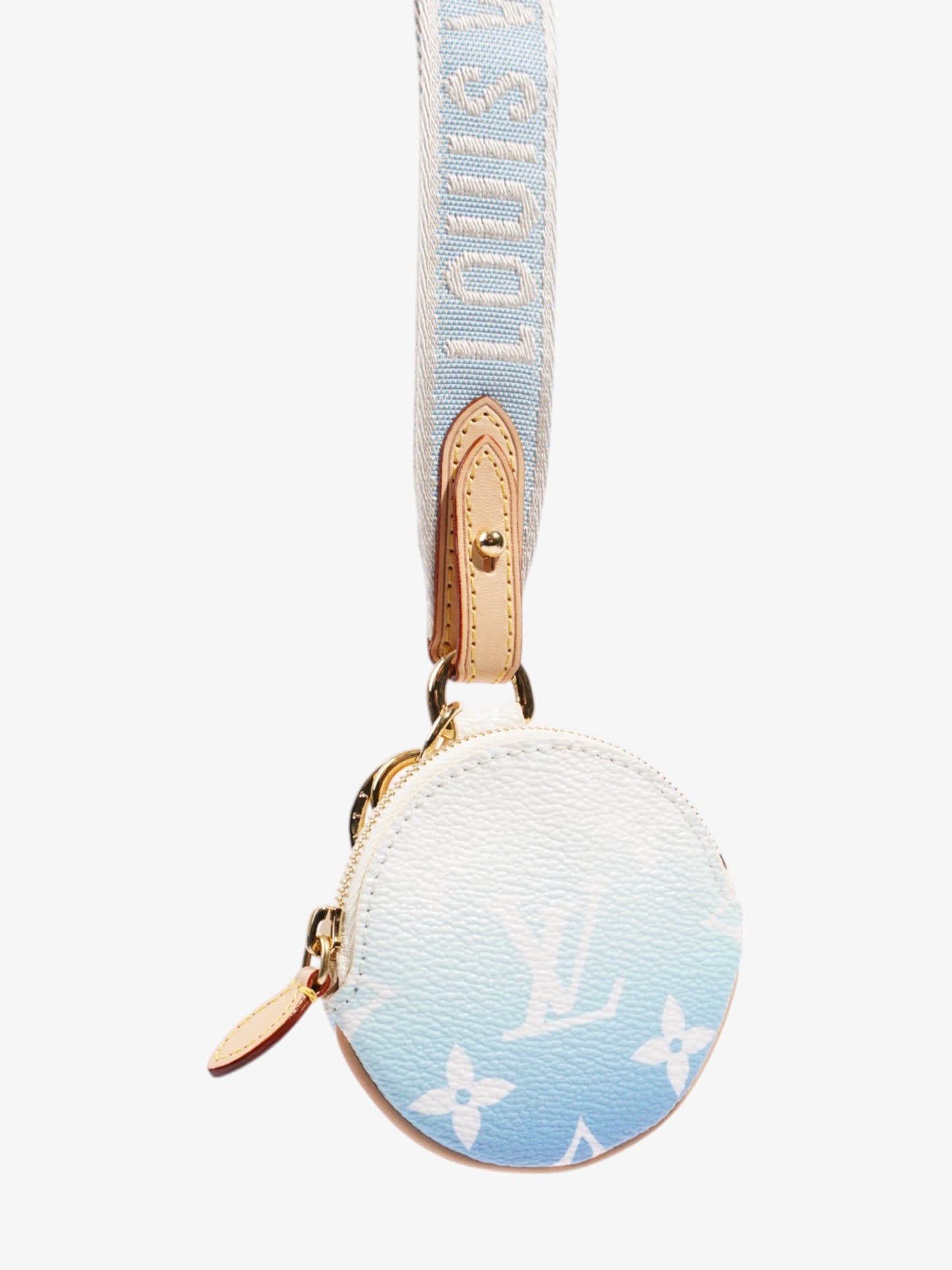 Louis Vuitton By The Pool Lanyard Key Holder Blue / White Canvas