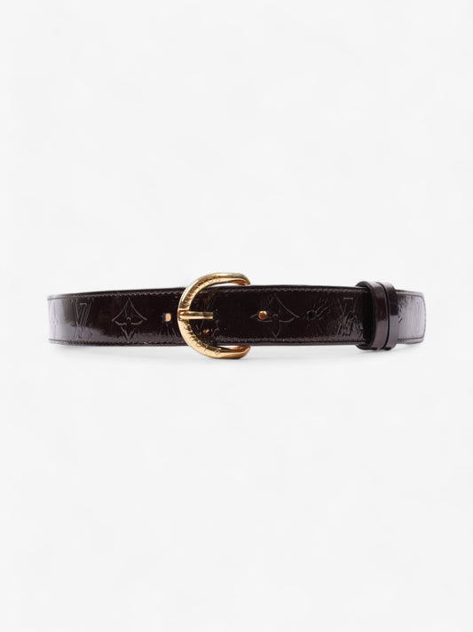 Louis Vuitton Single Buckle Belt Burgundy Patent Leather 80cm 32"