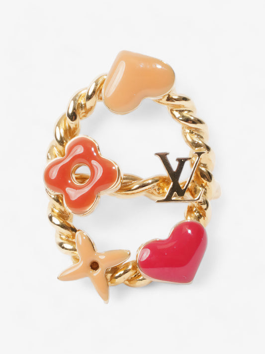 Louis Vuitton Monogram Sweet Ring Gold / Orange / Pink Brass L (Circumference - 51mm)