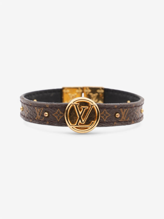 Louis Vuitton Circle Reversible Bracelet Monogram / Gold Coated Canvas 15cm (Small)