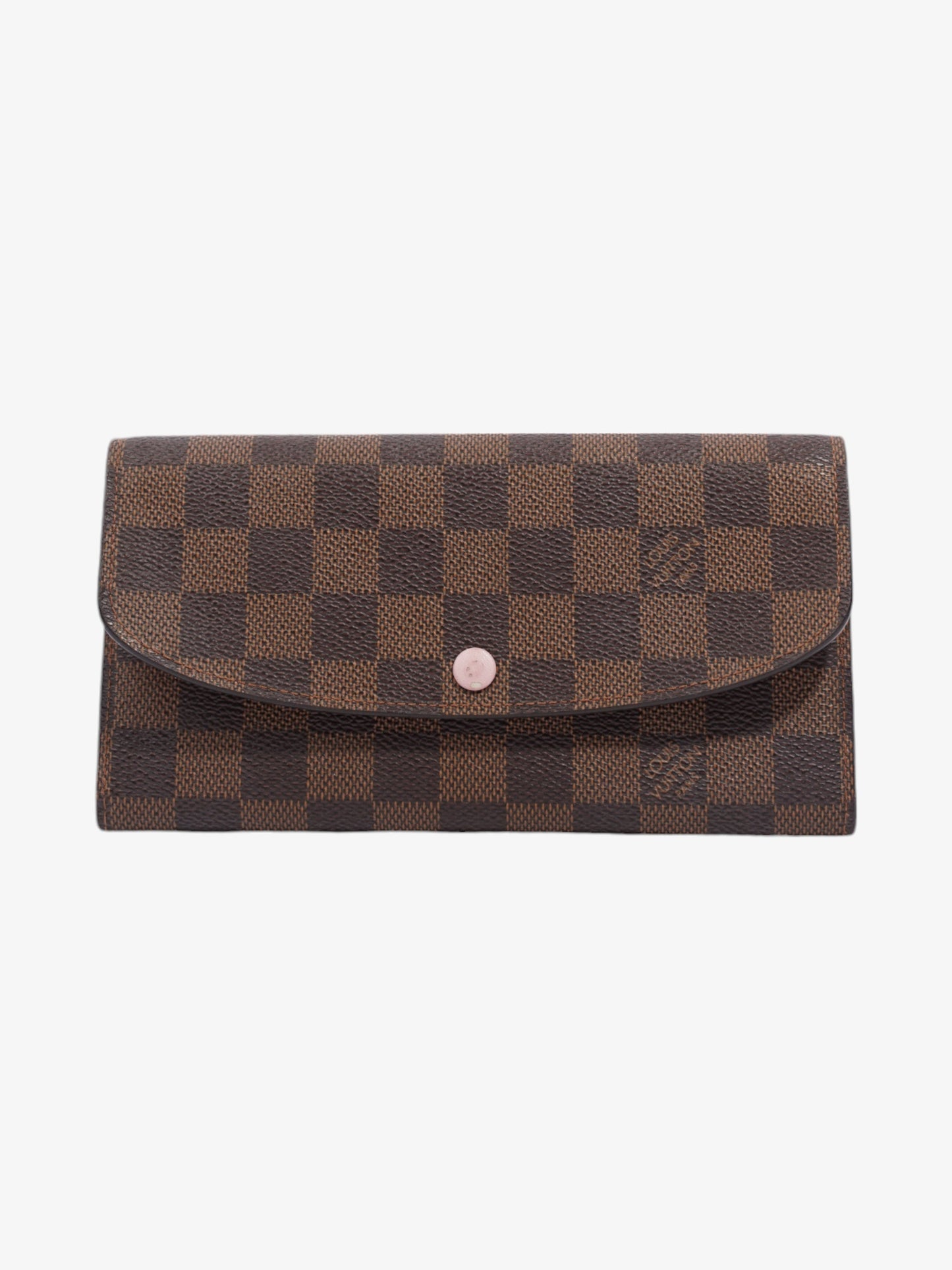 Louis Vuitton Emilie Damier Ebene / Rose Ballerine Coated Canvas