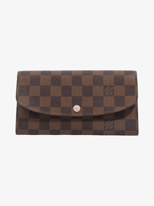 Louis Vuitton Emilie Damier Ebene / Rose Ballerine Coated Canvas