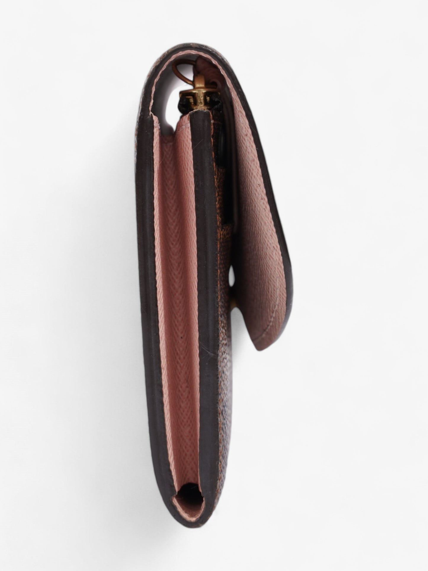 Louis Vuitton Emilie Damier Ebene / Rose Ballerine Coated Canvas