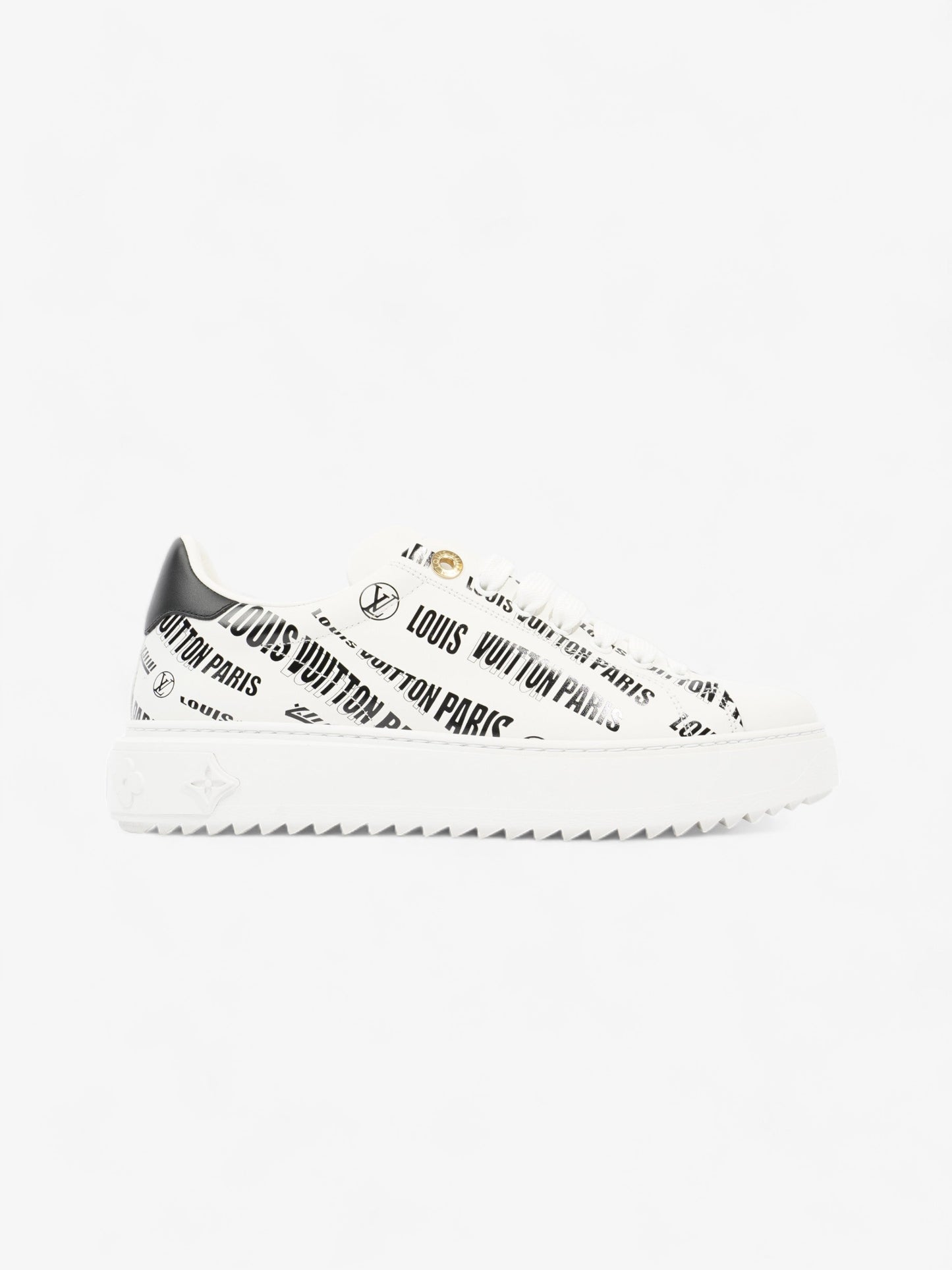 Louis Vuitton Time Out Sneaker White / Black Logo All Over Leather EU 38.5 UK 5.5