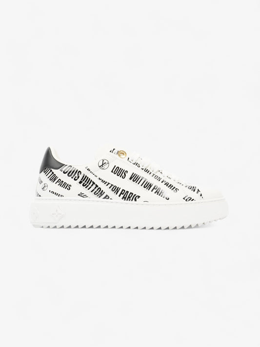 Louis Vuitton Time Out Sneaker White / Black Logo All Over Leather EU 38.5 UK 5.5