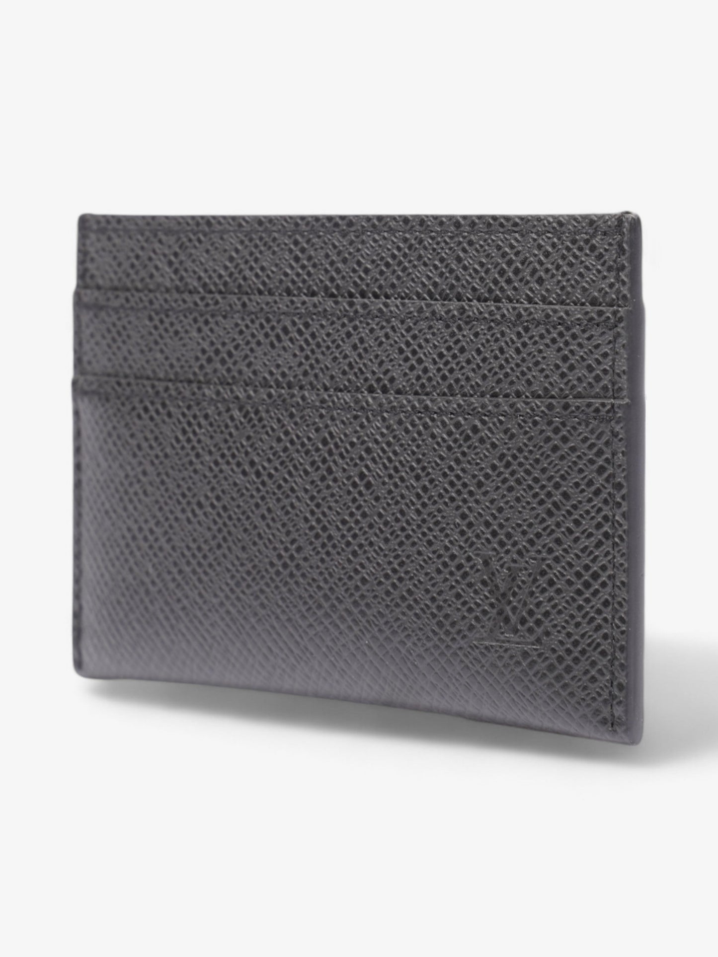 Louis Vuitton Porte Cartes Black Leather
