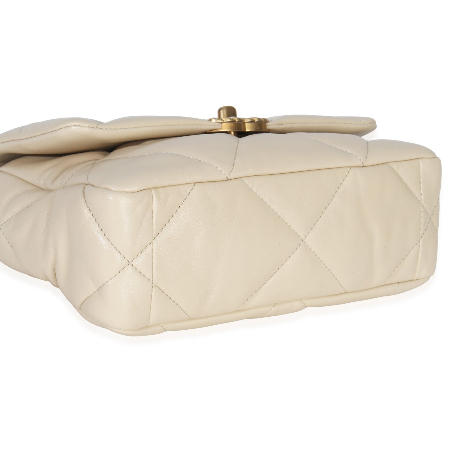Chanel Beige Quilted Lambskin Medium Chanel 19 Flap Bag