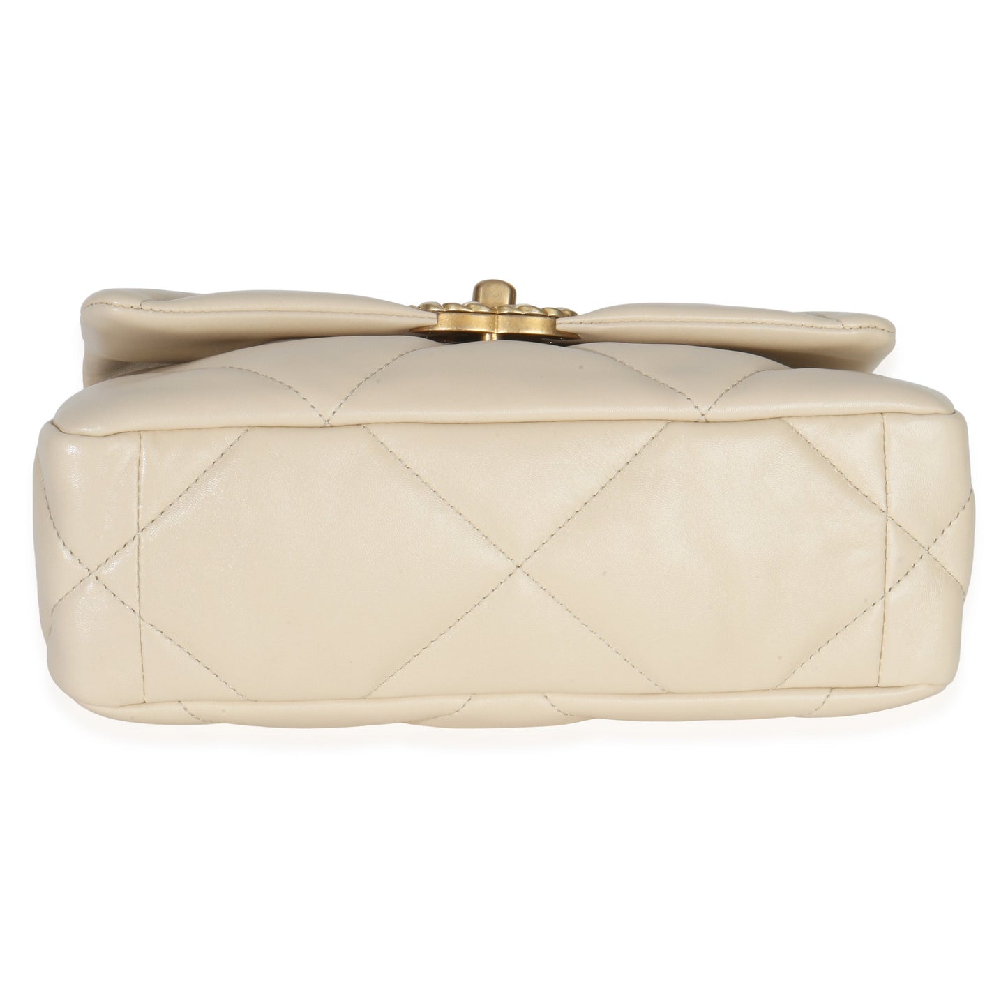 Chanel Beige Quilted Lambskin Medium Chanel 19 Flap Bag
