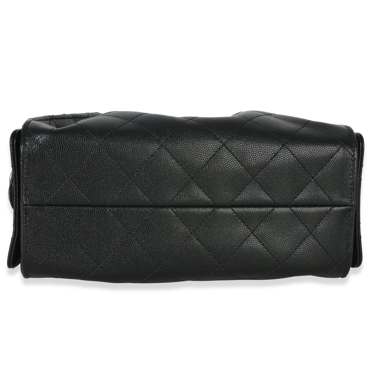 Chanel 26P Black Quilted Caviar Mini Chanel 25 Hobo Handbag