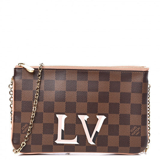 LOUIS VUITTON DAMIER EBENE DOUBLE ZIP POCHETTE