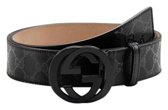 GUCCI PATENT LEATHER BELT WITH INTERLOCKING G SIZE 80/32