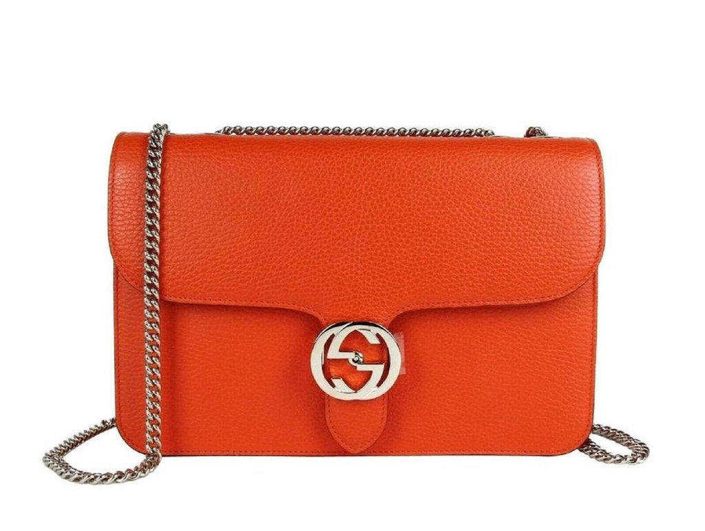 GUCCI MEDIUM CALFSKIN INTERLOCKING G SHOULDER BAG