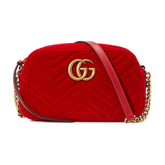 GUCCI GG MARMONT VELVET CAMERA BAG RED