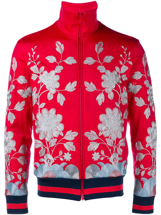 GUCCI FLORAL EMBROIDERED TRACK JACKET SIZE L
