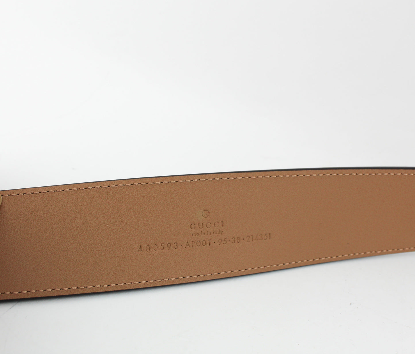 GUCCI LEATHER BELT WITH DOUBLE G BUCKLE