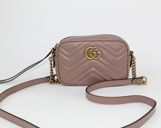 GUCCI GG MARMONT MINI MATELASSE CAMERA BAG